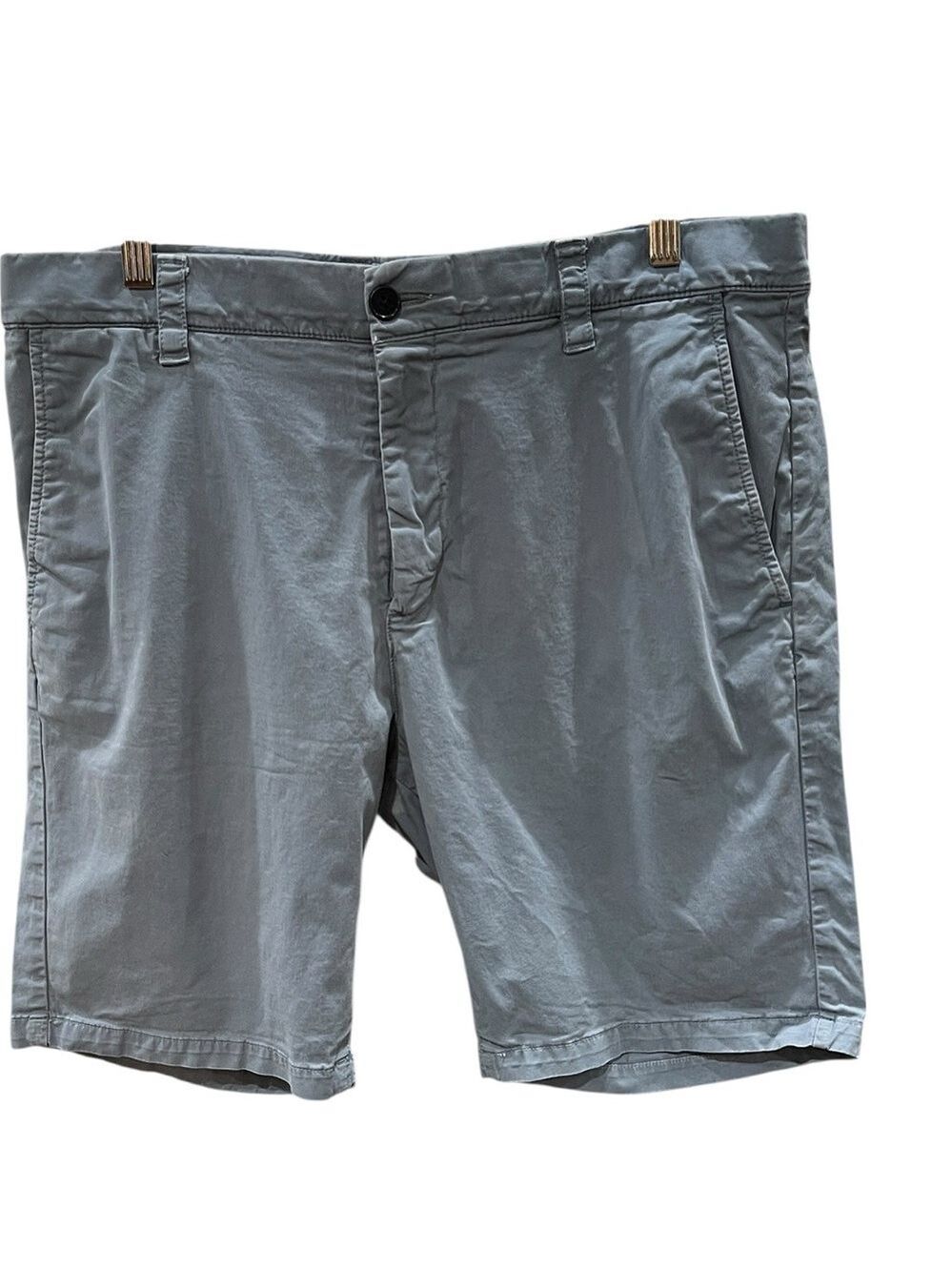 NN07 No Nationality Crown Flat Front Chino Shorts SZ 36 Grey Blue
